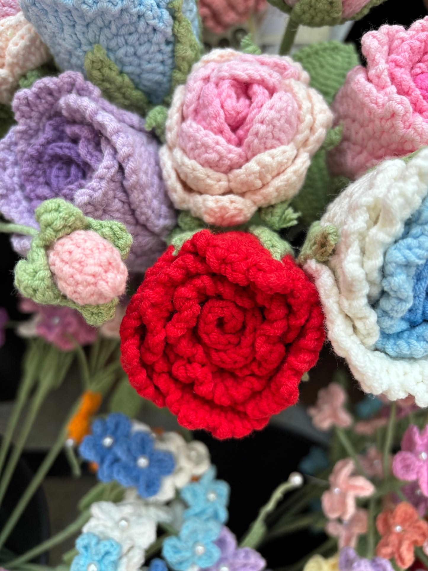 Handmade Crochet Colorful Roses
