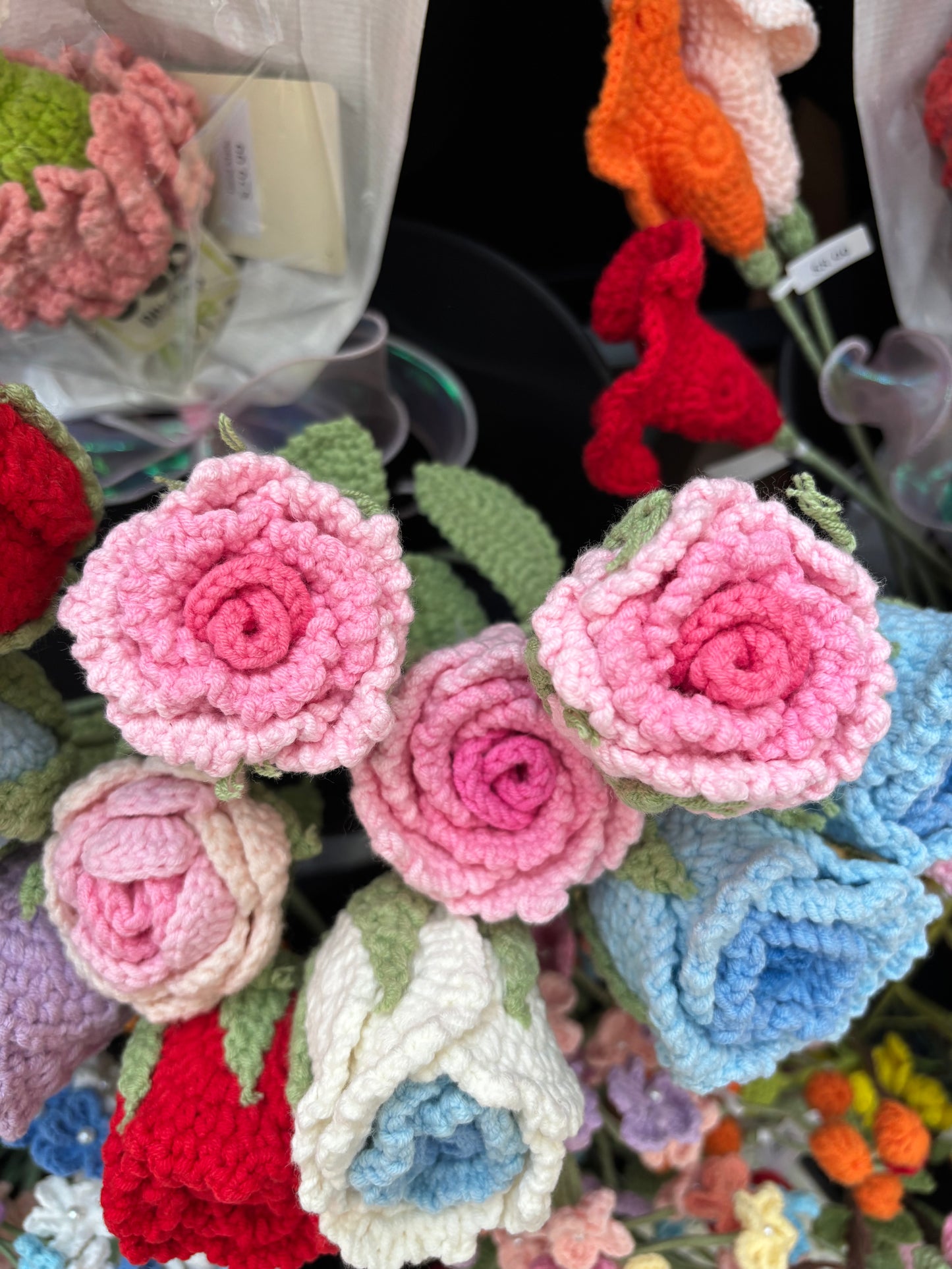Handmade Crochet Colorful Roses