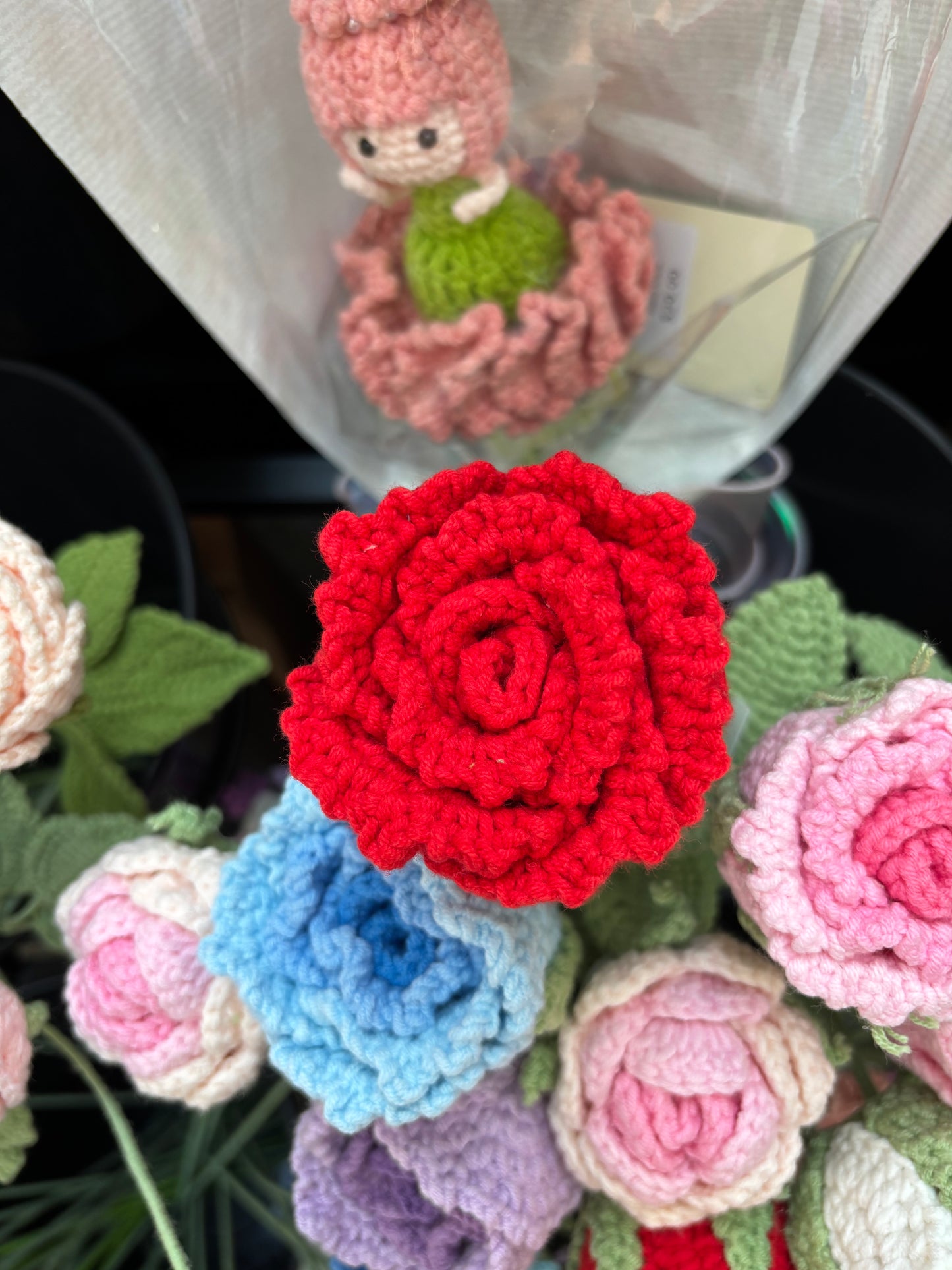 Handmade Crochet Colorful Roses