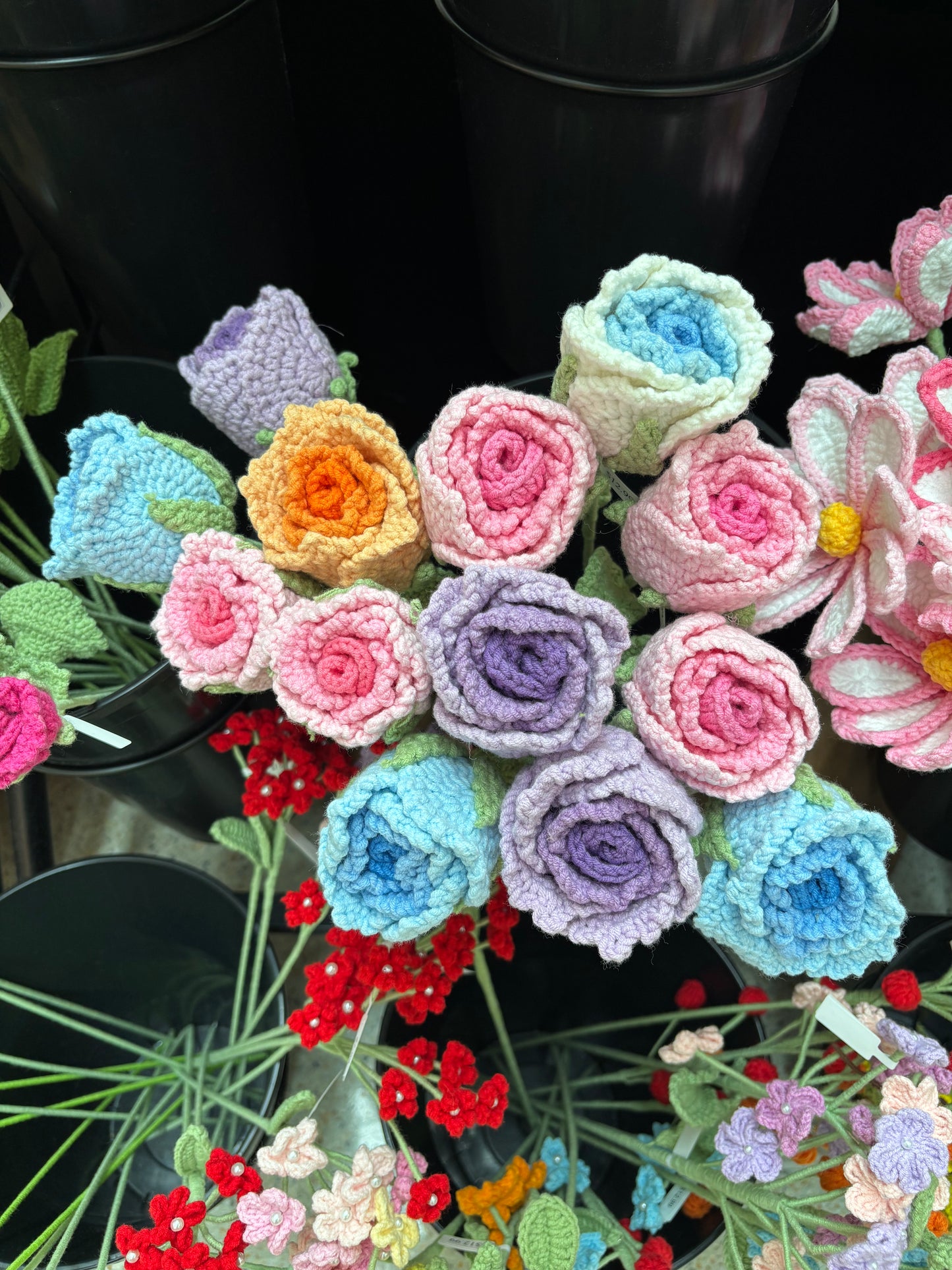 Handmade Crochet Colorful Roses