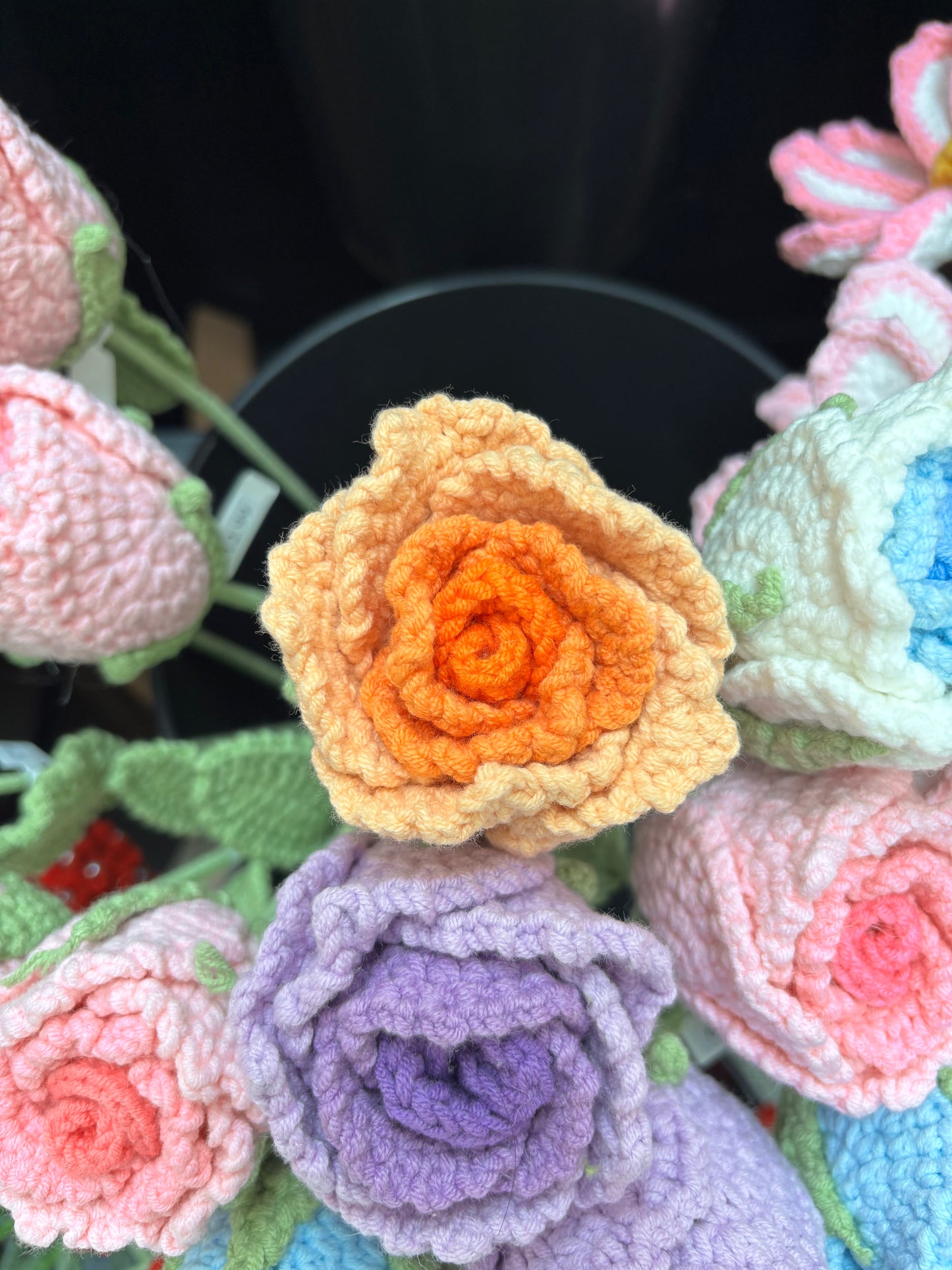 Handmade Crochet Colorful Roses