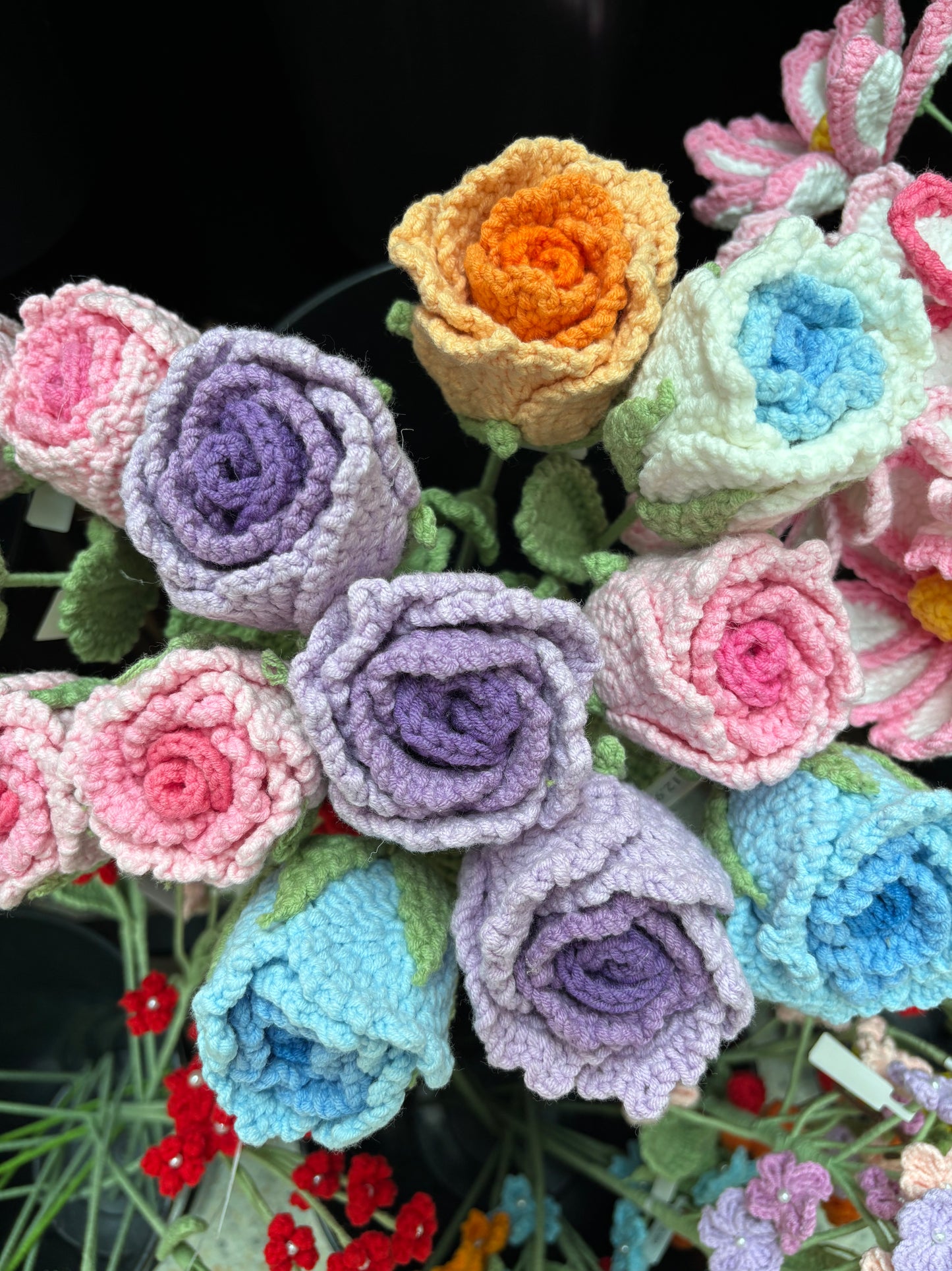 Handmade Crochet Colorful Roses