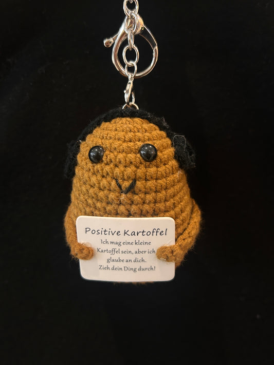 Handmade Crochet Keychain —— Emotional Support Plant (Headphone Potato)