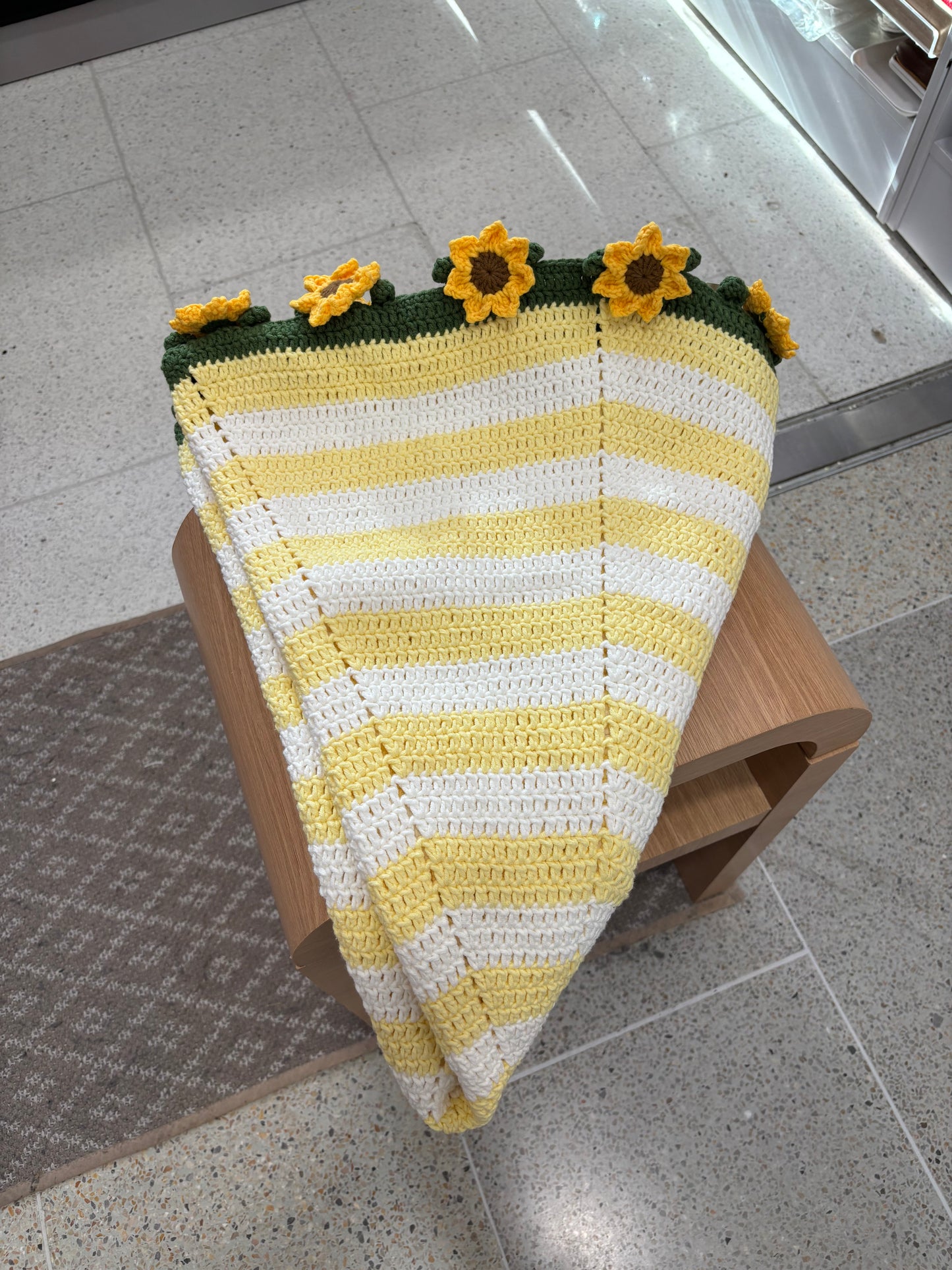 Handmade Crochet Sunflower Blanket