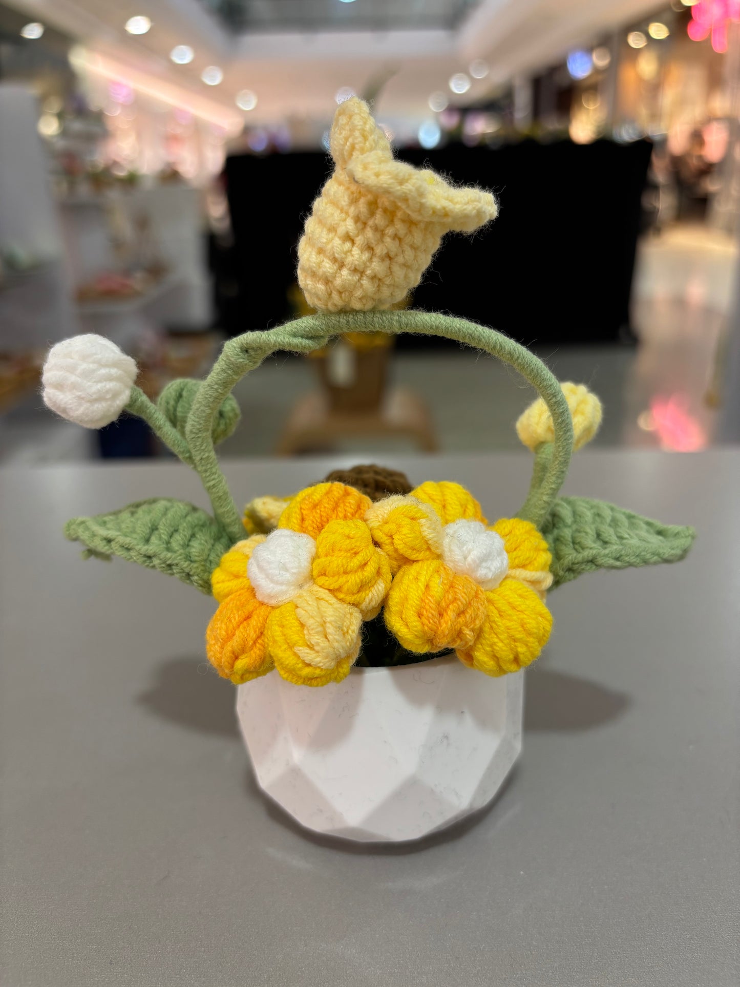 Handmade Crochet Flower Pot Arrangement